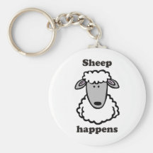 Sheep happens key chain