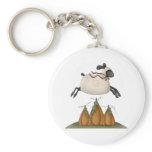 sheep jumping over pumpkins keychains