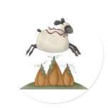 sheep jumping over pumpkins stickers