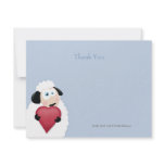 Sheep & Love Heart | Flat Thank You Note Card Personalized Announcements