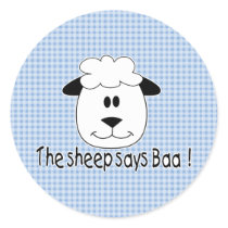 Sheep Says Baa Round Sticker