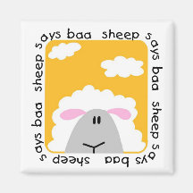 Sheep Says Baa T-shirts and Gifts Magnets