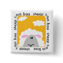 Sheep Says Baa Tshirts and Gifts Button