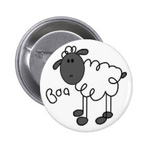 Sheep Stick Figure Button