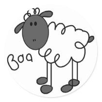 Sheep Stick Figure Sticker