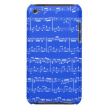 Sheet Music iPod Touch Royal Blue Barely There iPod Cases