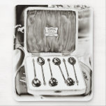 Sheffield silver spoons, London mousepads