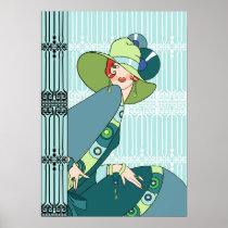 Shelby, 1930s Lady in Aqua and Teal