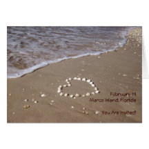 Shell Heart in the Sand (horizontal) Cards