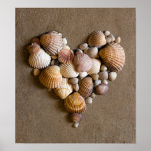 Shell Heart on the beach Print