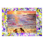 shell seekers at sunset drip business cards