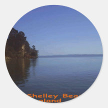 Shelley Beach, Kaipara, New Zealand, Aotearoa Round Sticker