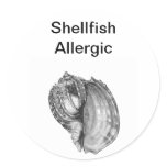 Shellfish Allergic Round Sticker