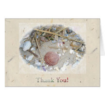 Shells on Beach Thank You Card
