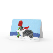 Sheltie Christmas Mail Bi Black Card