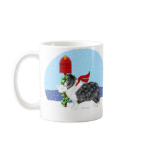 Sheltie Christmas Mail Bi Black Coffee Mug