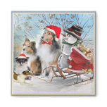 Sheltie, Jack Russell and Snowman Holiday Gifts magnets