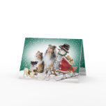 Sheltie, Jack Russell and Snowman Xmas Cards