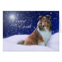 Sheltie Peace Christmas Card