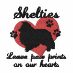 Shelties Leave Paw Prints Embroidered Hooded Sweatshirt