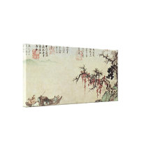 Sheng Mao - Autumn boat trip on the river Canvas Print