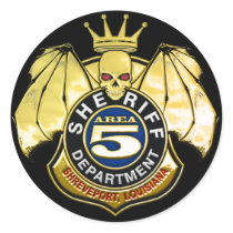 Sheriff Area 5 Badge Round Sticker