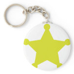 Sheriff Star Gold Key Chains