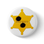 Sheriffstern Einschusslöcher sheriff's star bullet Anstecknadelbuttons
