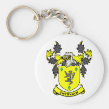 SHERMAN Coat of Arms Key Chain