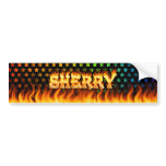 Sherry real fire and flames bumper sticker design.