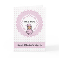 "she's here!" Baby Girl Birth Anno... - Customised