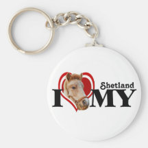 Shetland Pony In Heart Keychain