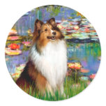 Shetland Sheepdog (Bz) - Lilies 2 stickers