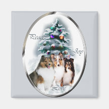 Shetland Sheepdog Christmas Gifts Magnets