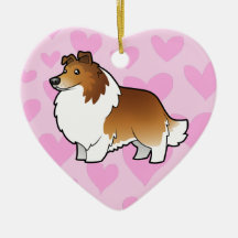 Shetland Sheepdog / Collie Love Christmas Ornaments