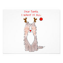 Shetland Sheepdog Dear Santa Custom Invites