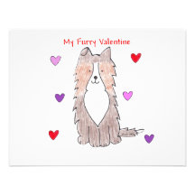 Shetland Sheepdog Furry Valentine Custom Invitation