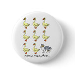 Shetland Sheepdog Herding Ducks Button