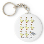 Shetland Sheepdog Herding Ducks Keychain