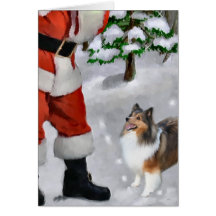 Shetland Sheepdog Sheltie Christmas Gifts Greeting Card