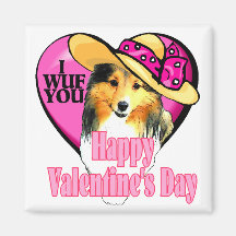 Shetland Sheepdog Sheltie Valentines Refrigerator Magnet