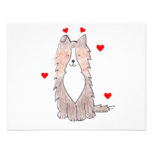 Shetland Sheepdog Valentine Ears Announcement