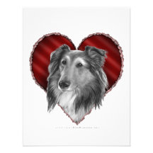 Shetland Sheepdog with Heart Custom Invitations