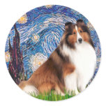 Shetlanld Sheepdog 7 - Starry Night stickers