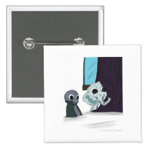 shh i'm hiding monster digital art pinback buttons