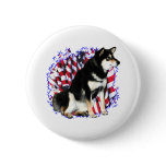 Shiba Inu (blk) Patriot Pinback Buttons