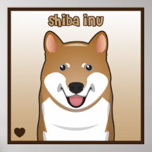 Shiba Inu Cartoon Posters