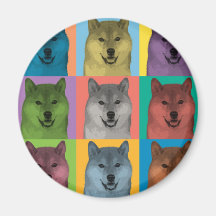 Shiba Inu Pop-Art Fridge Magnet