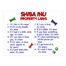 SHIBA INU Property Laws 2 Post Cards