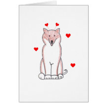 Shiba Inu Valentine Ears Greeting Card